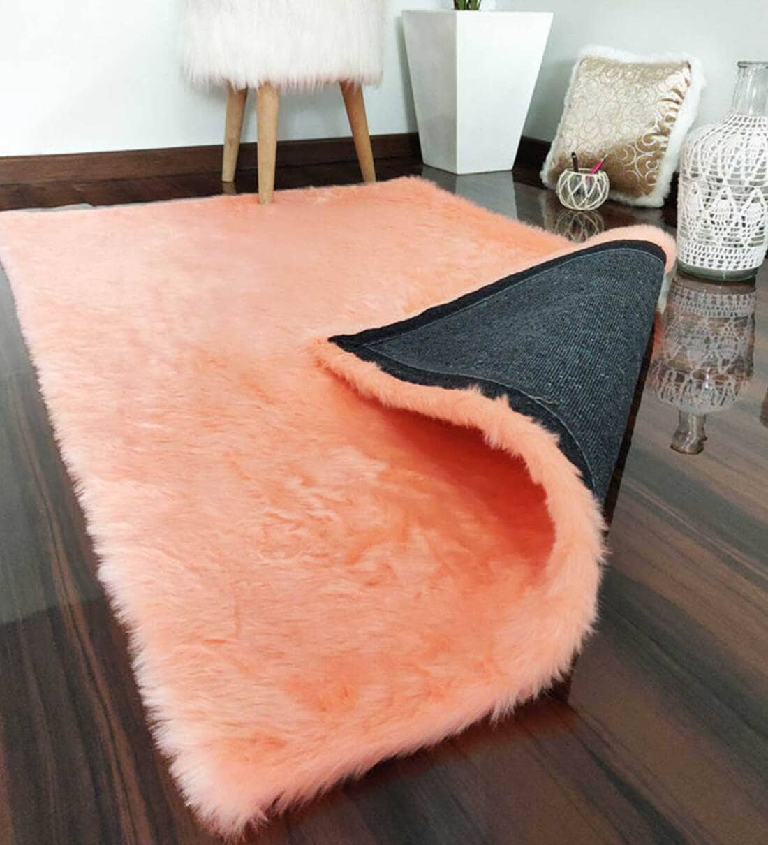 buy-pink-polyester-5-x-8-feet-shaggy-carpet-by-loomkart-online-5-ft-x