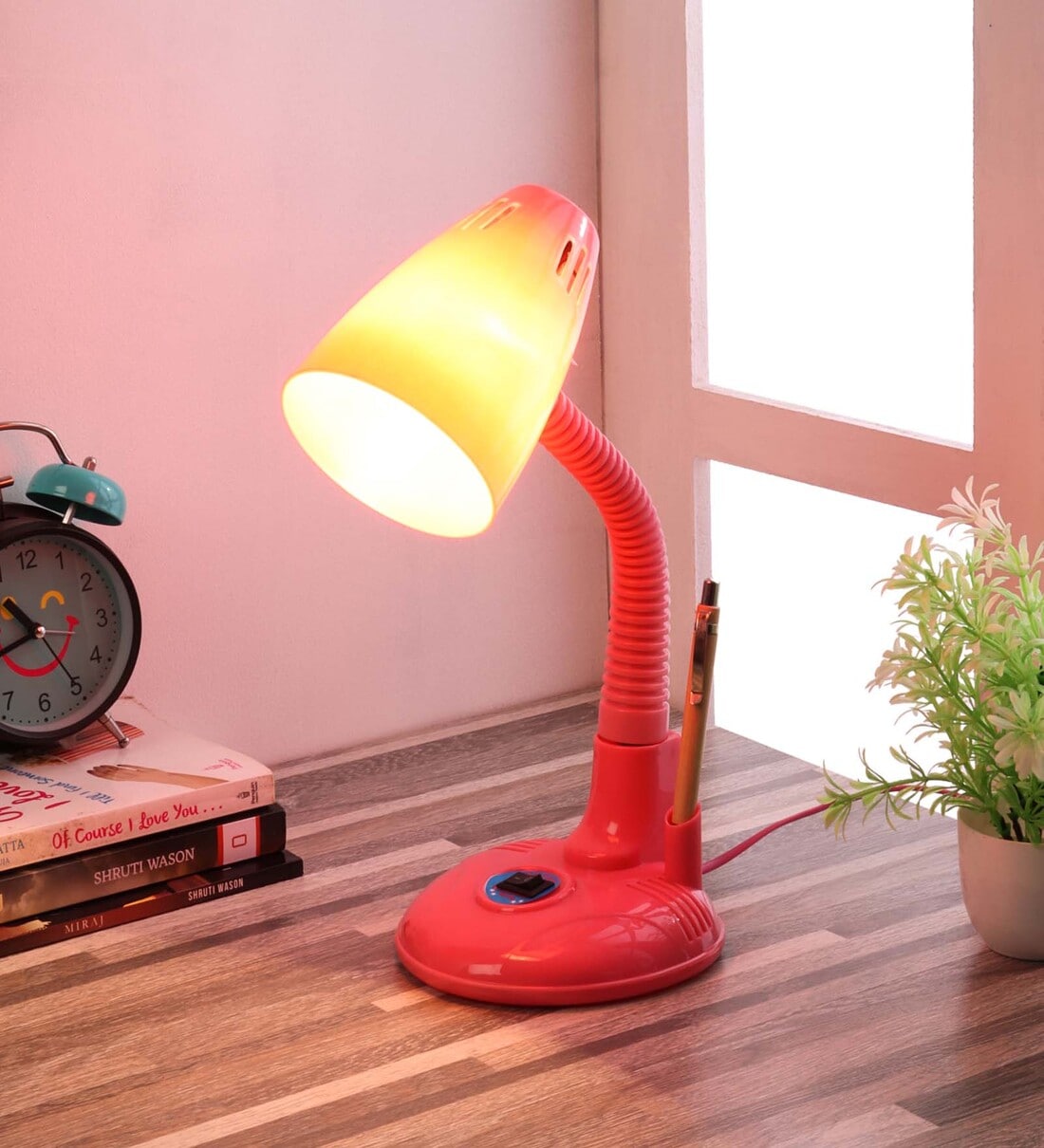 buy-uniquely-pink-study-lamp-with-abs-plastic-base-by-beverly-studio-at