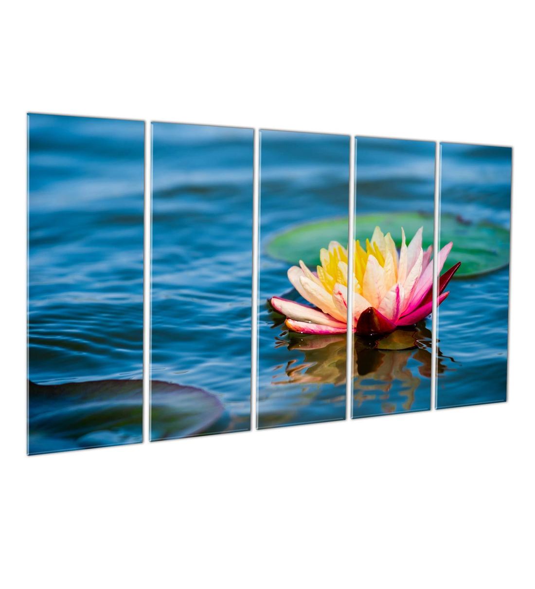Buy Pink Water Lily Wood Framed Velvet Laminated Art Print by Wens