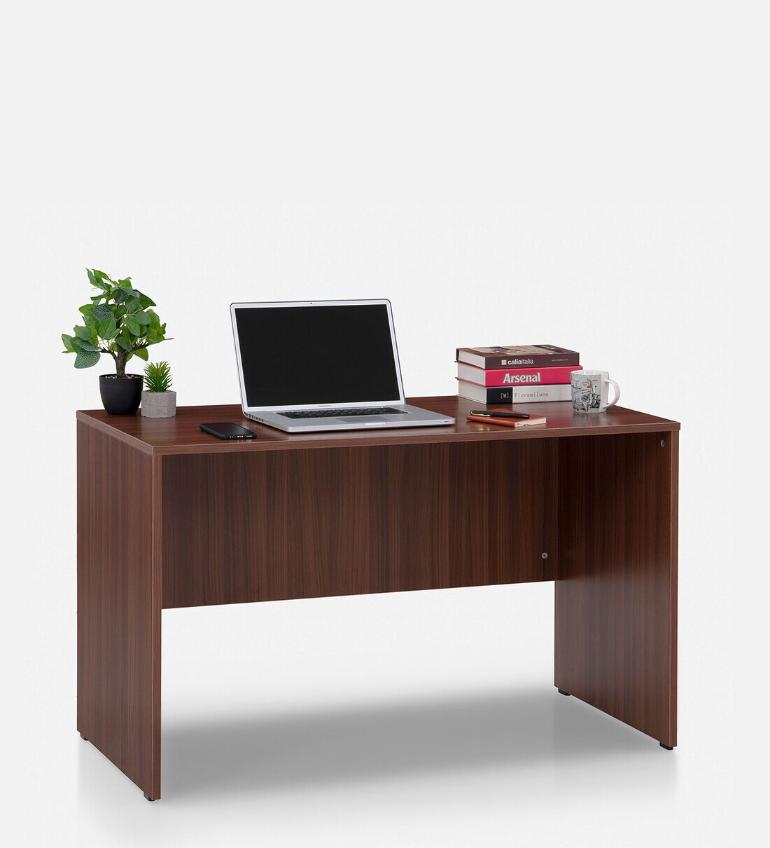 walnut compact desk