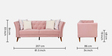 Pittsuburg Velvet 3 Seater Sofa in Plush Pink Colour