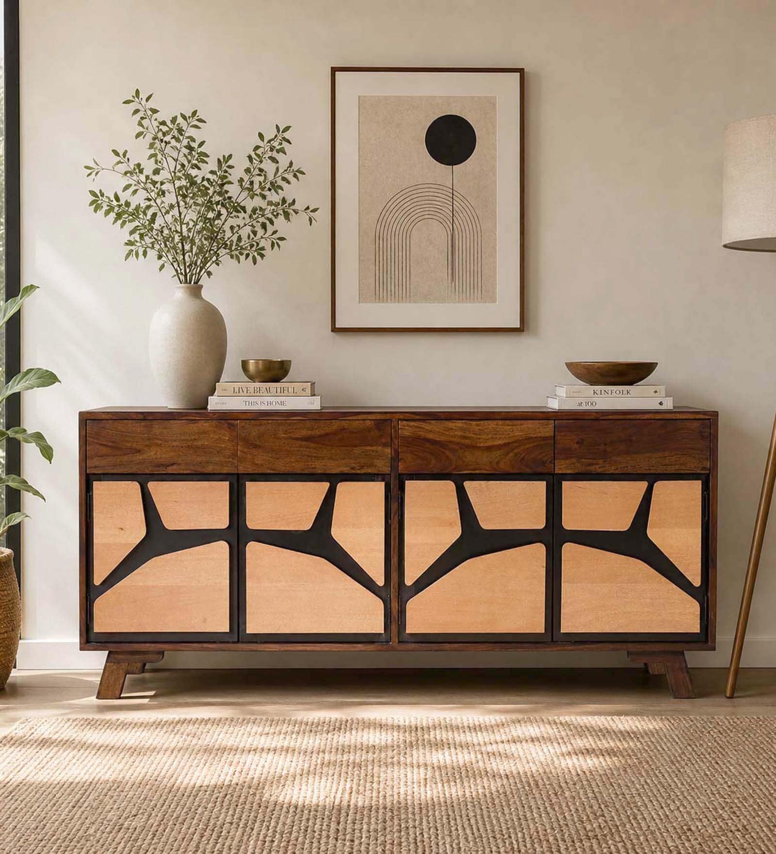Piccadilly Sheesham Wood Sideboard In Dual Tone Finish