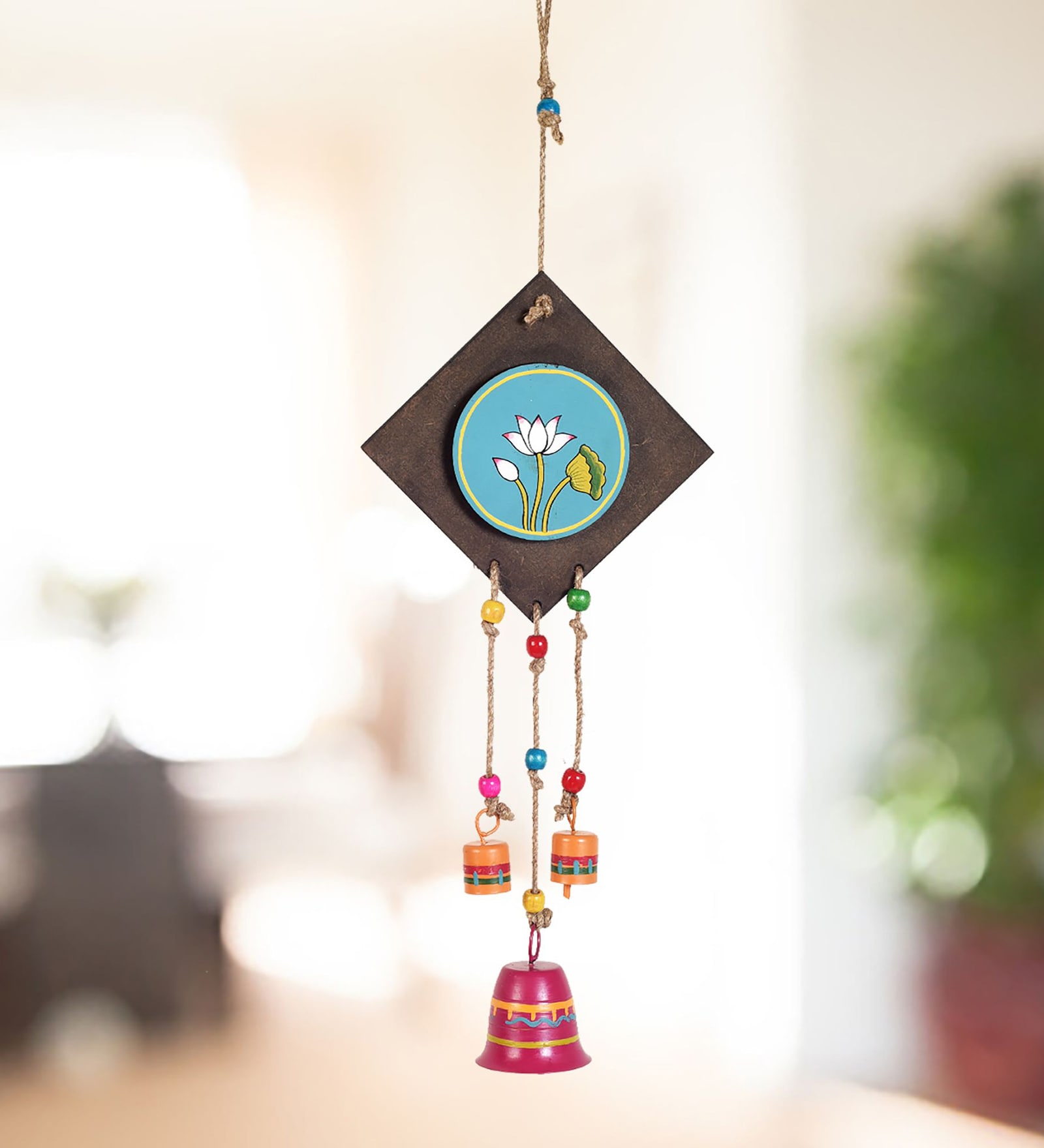 Pichhwai Iteeha Windchime Multicolour Wood & Metal Windchime