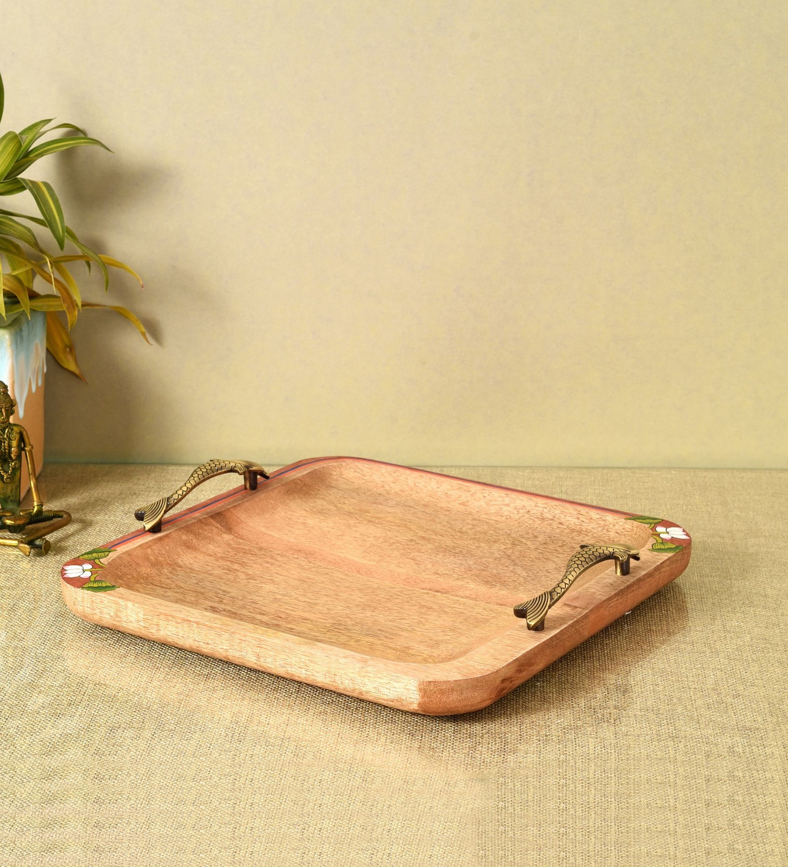 Pichhwai iteha Multicolor  Wooden  Serving Tray