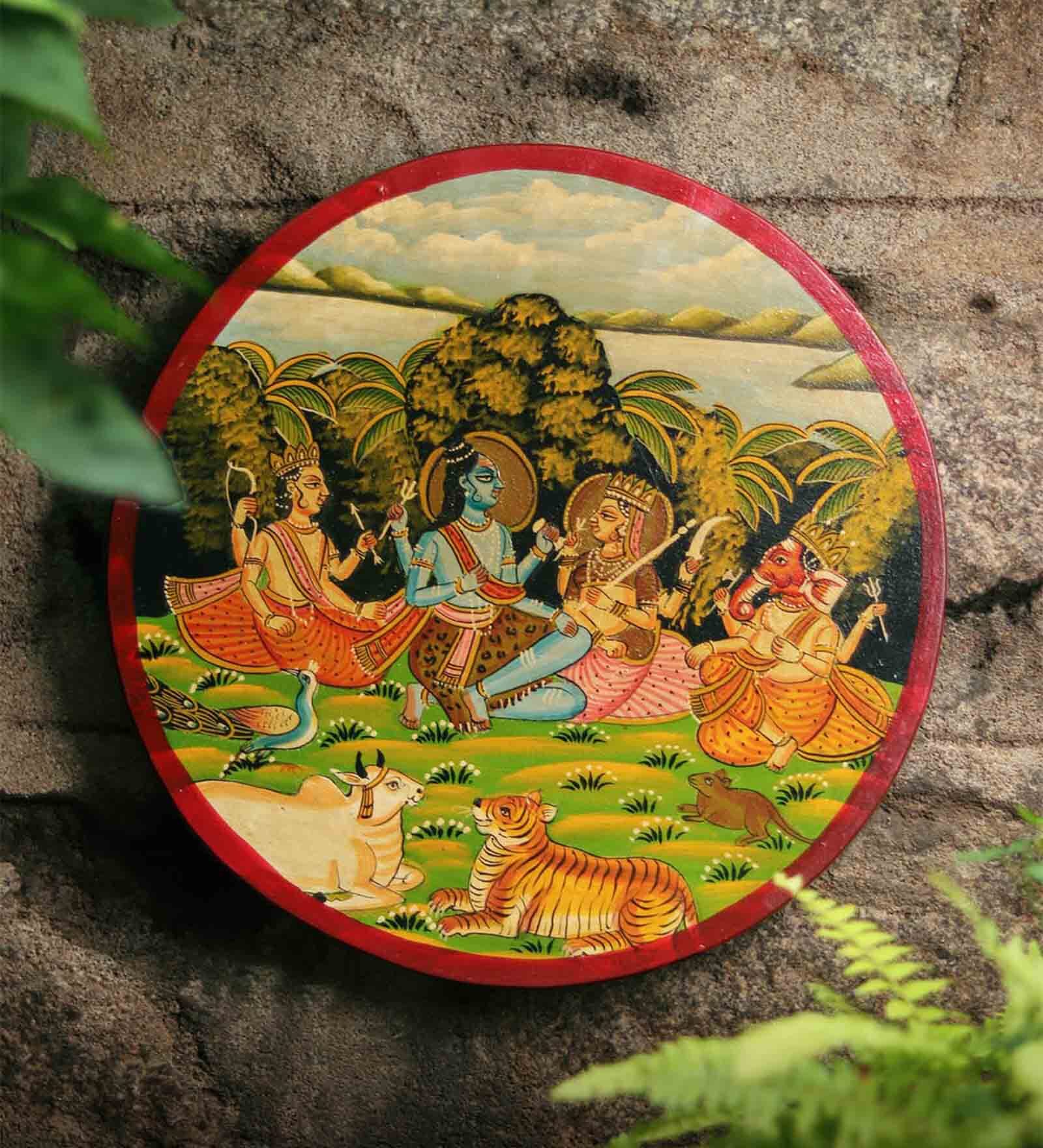 Buy Pichwai Multicolour Sheesham Wood Wall Plate by Yellow Verandah at 16 OFF by Yellow