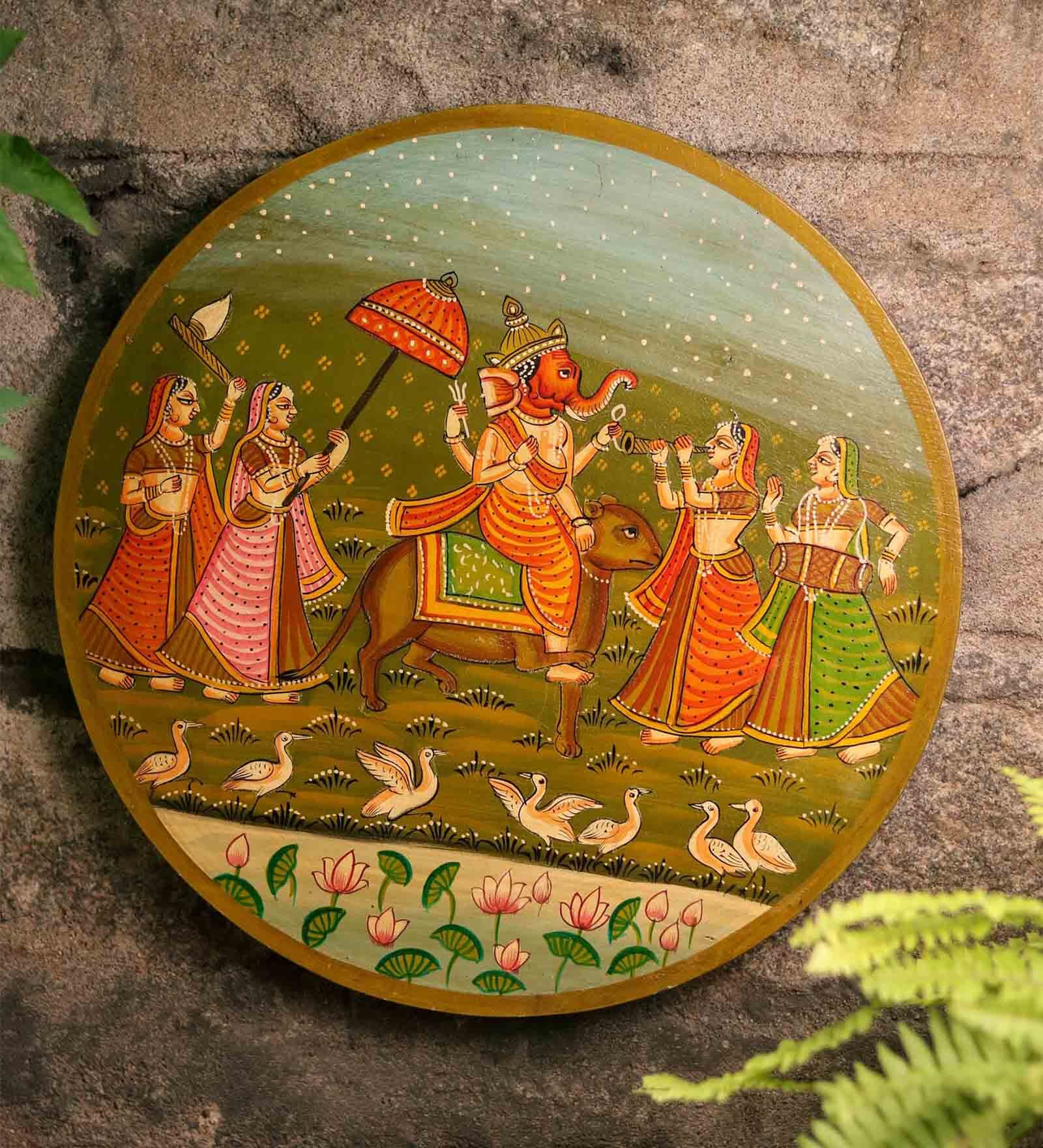 Buy Pichwai Multicolour Sheesham Wood Wall Plate by Yellow Verandah at 16 OFF by Yellow