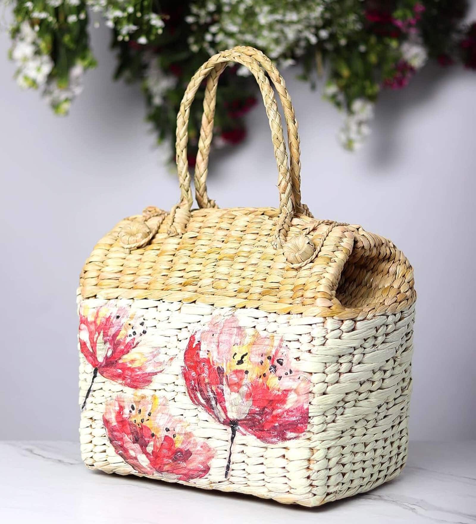 Picnic Baskets | Lunch Basket | Cane or Jute Basket | Cane Basket for Gifting | Wicker Baskets | Seagrass Picnic Basket