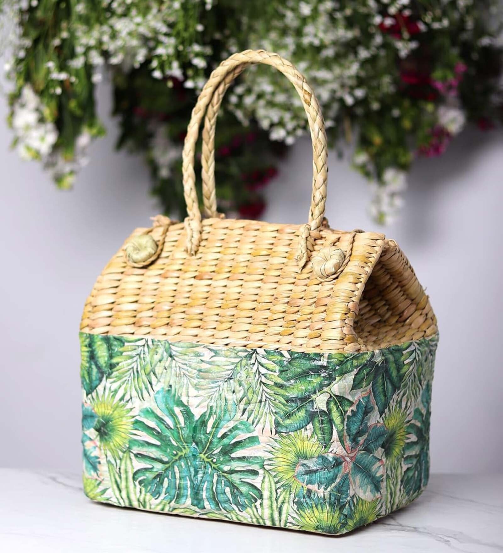 Picnic Baskets | Lunch Basket | Cane or Jute Basket | Cane Basket for Gifting | Wicker Baskets (Design 02)