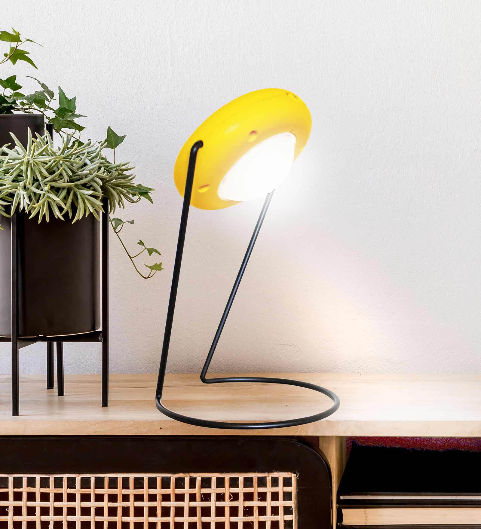 Pico Plus Portable Led Solar Emergency Light With Multi-Use Stand Shade Solar Table Lamp With Yellow Base