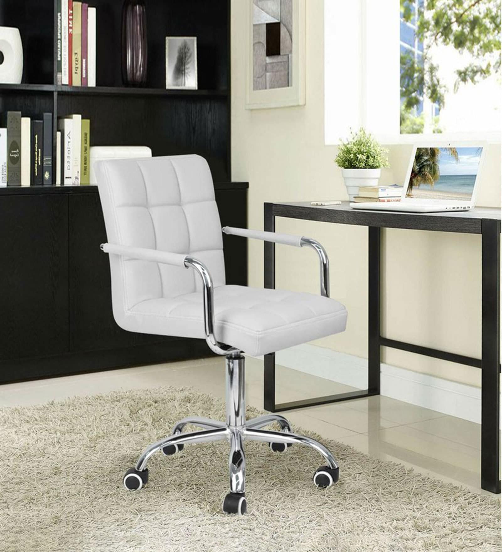 Pierron Leatherette Executive Chair in White Colour