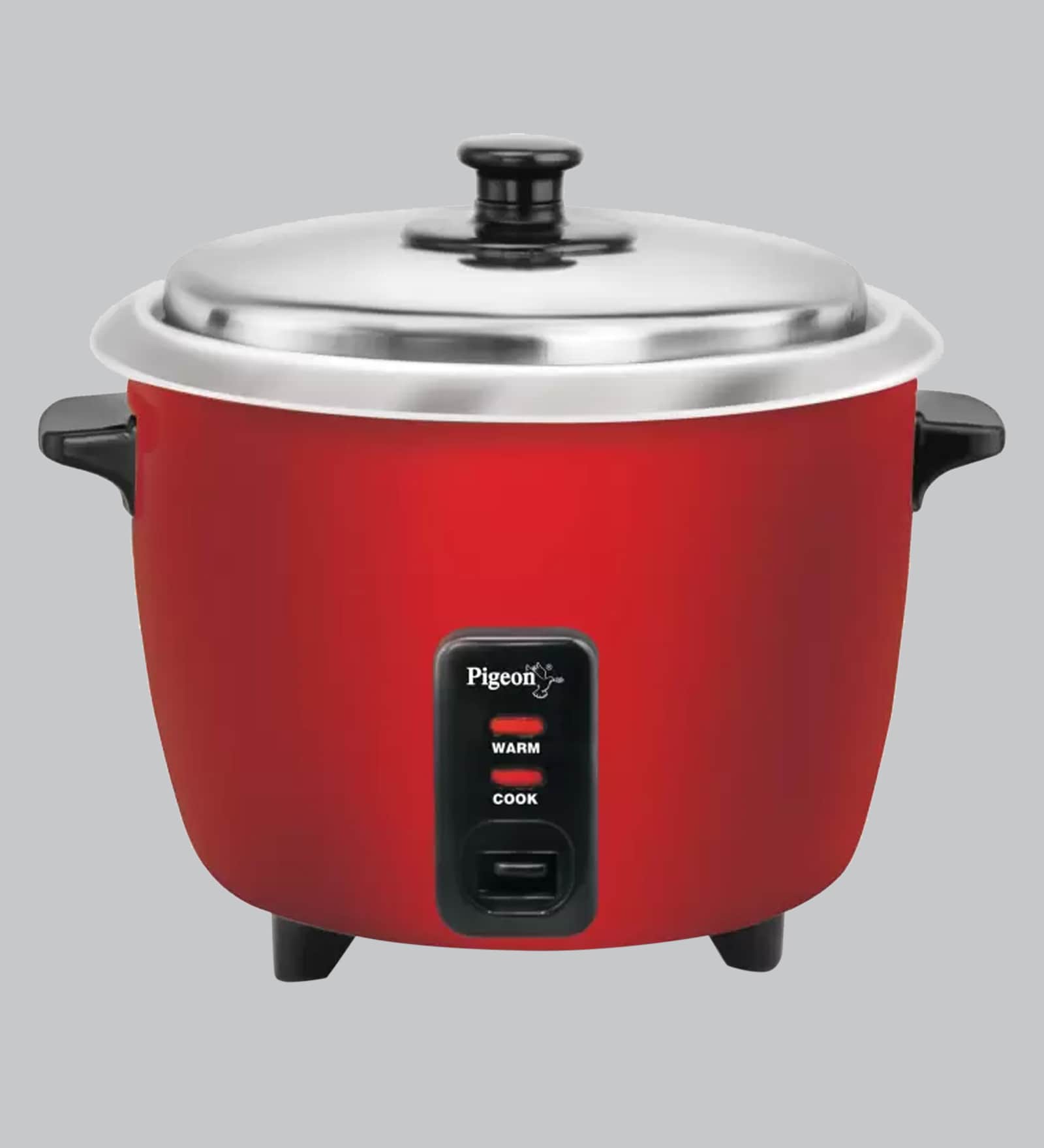 400 W Double Pot Stainless Steel Electric Rice Cooker (Red)- 1 Ltr