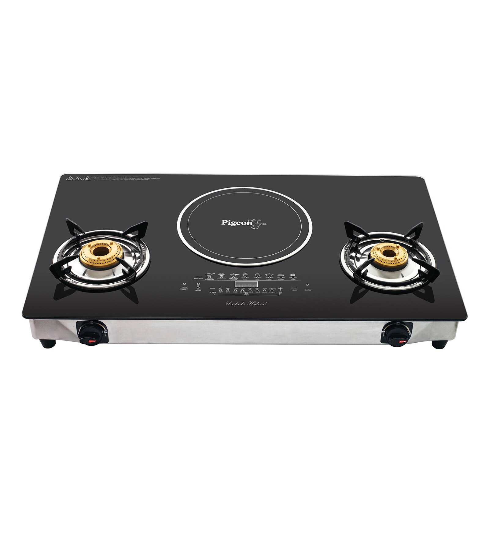 Buy Pigeon Rapido Aspira Black Glass and Steel 700W Hybrid Induction