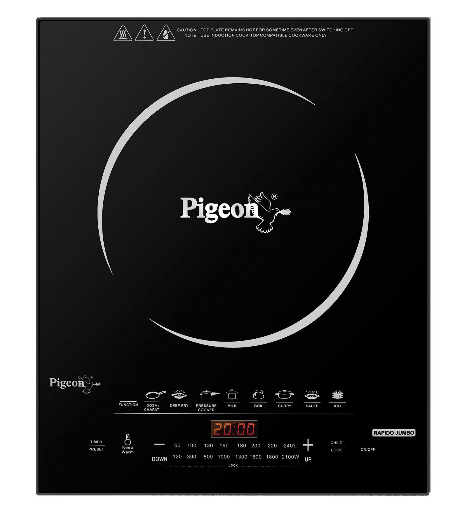 Buy Pigeon Rapido Jumbo 2100 W Induction Cooktop Online Induction