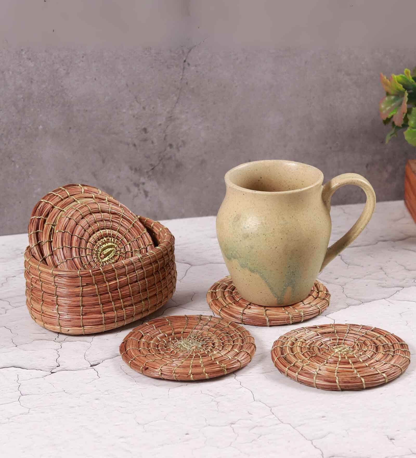 Pine Wood Coaster Set