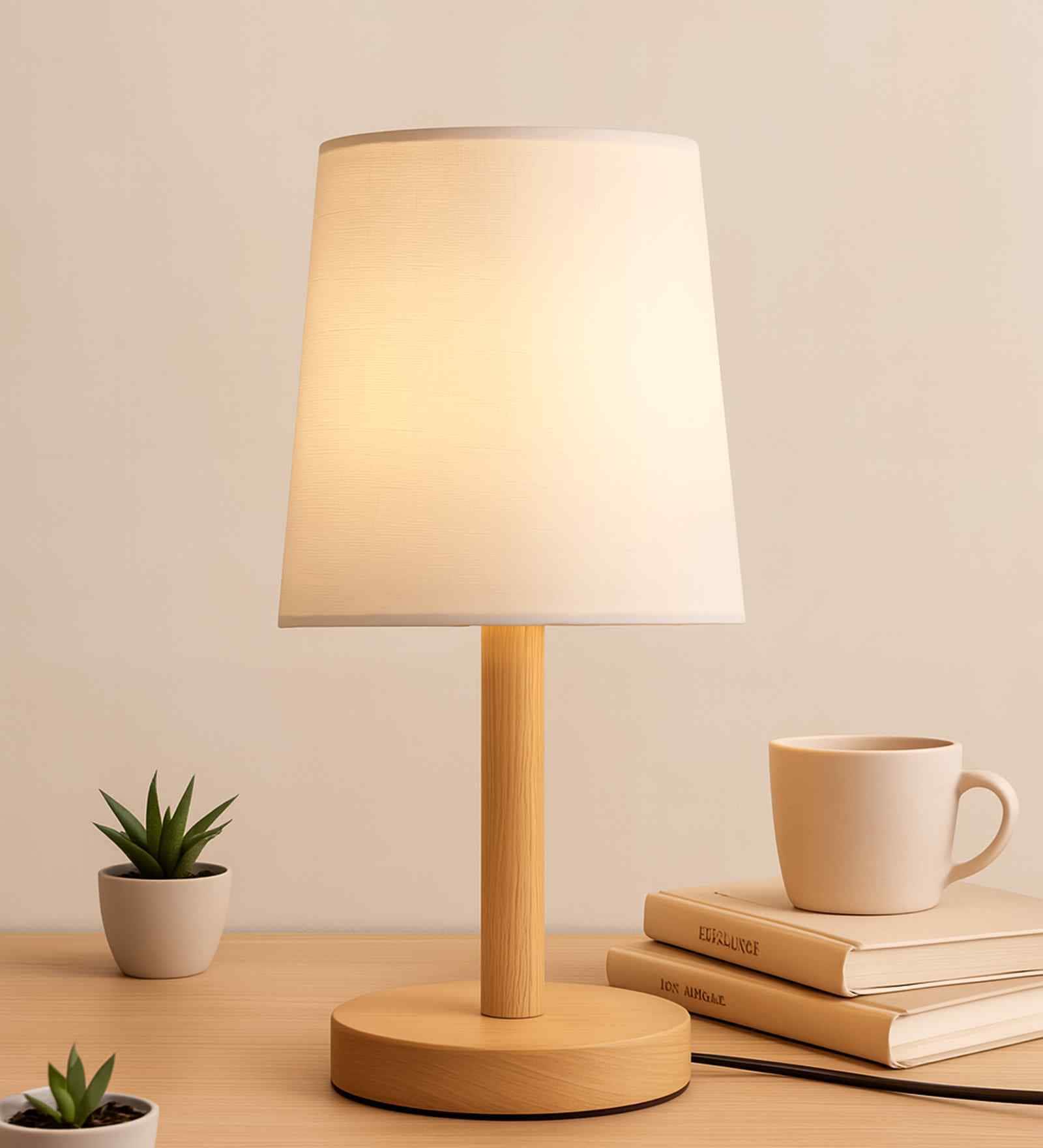 Pinewood Table Lamps for Nightstand, Fabric Linen Lampshade Desk Lamp, Morden Minimalist Bedside Lamps, Bedroom Nightstand Lamp Living Room,Kids Room White Pinewood Table Lamps for Nightstand, Fabric Linen Lampshade Desk Lamp, Morden Minimalist Bedside Lamps, Bedroom Nightstand Lamp Living Room,Kids Room White