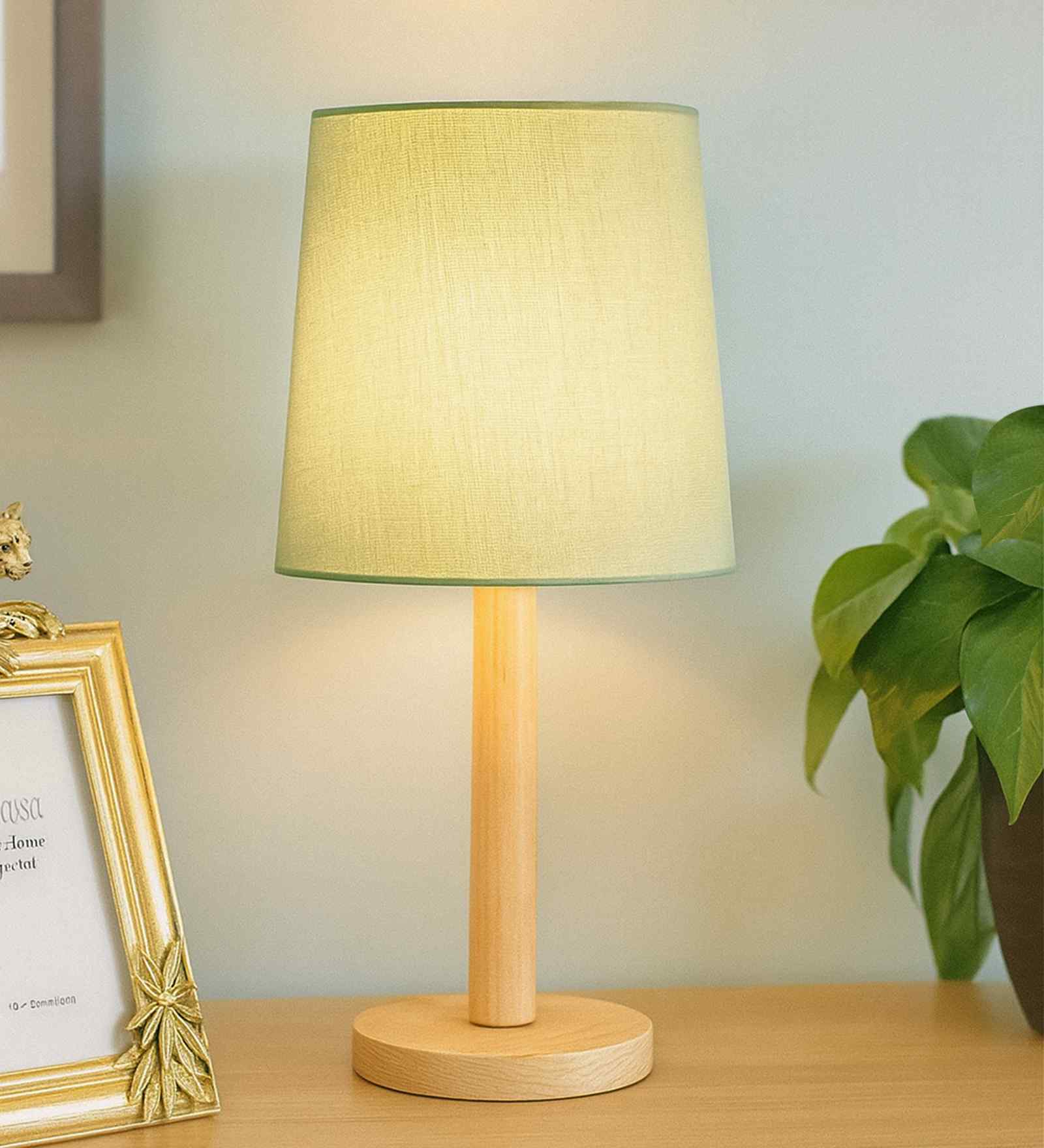 Pinewood Table Lamps for Nightstand, Fabric Linen Lampshade Desk Lamp, Morden Minimalist Bedside Lamps, Bedroom Nightstand Lamp Living Room,Kids Room Green Pinewood Table Lamps for Nightstand, Fabric Linen Lampshade Desk Lamp, Morden Minimalist Bedside Lamps, Bedroom Nightstand Lamp Living Room,Kids Room Green