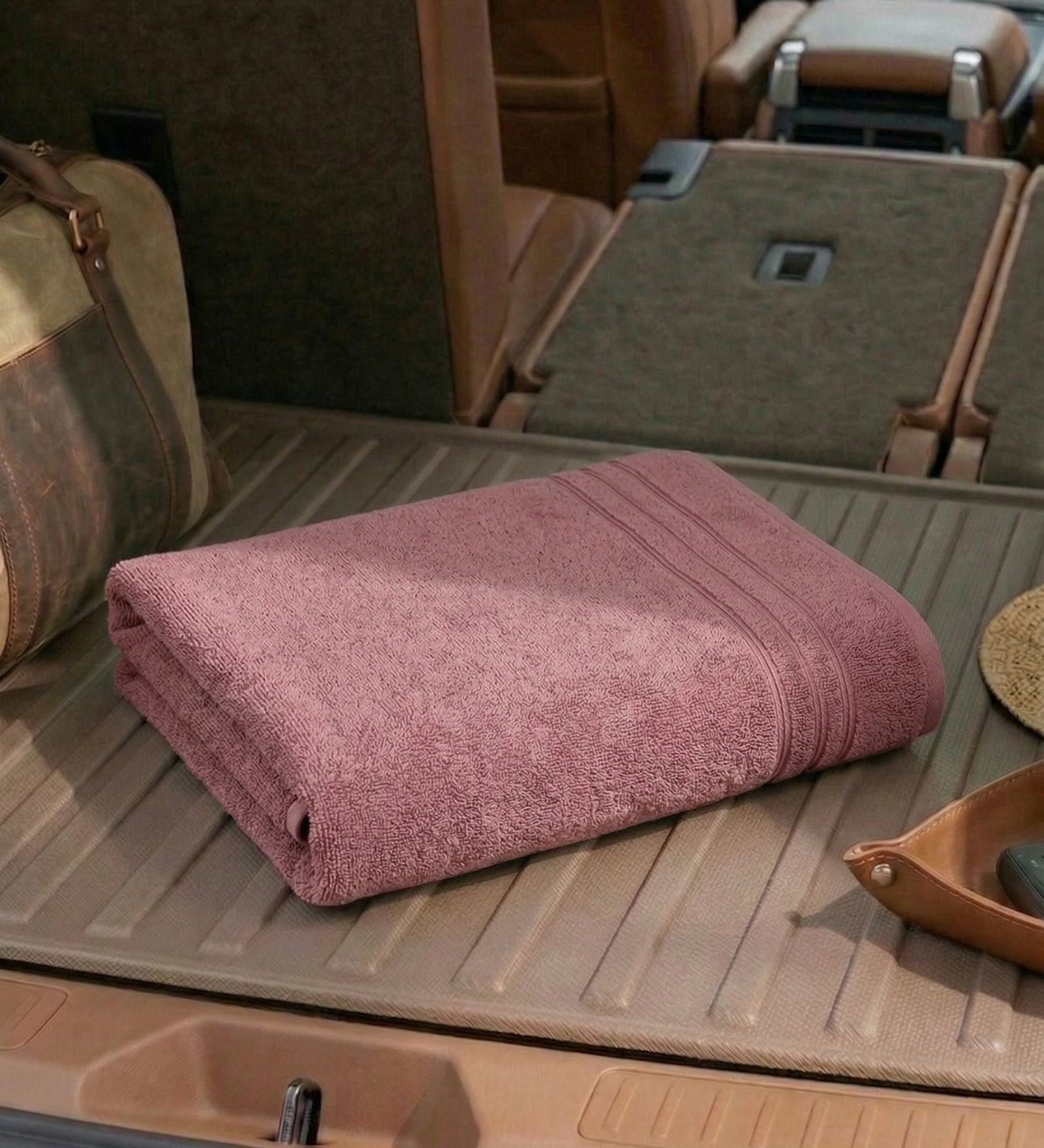 Pink 100% Cotton 340 Gsm Car Towel