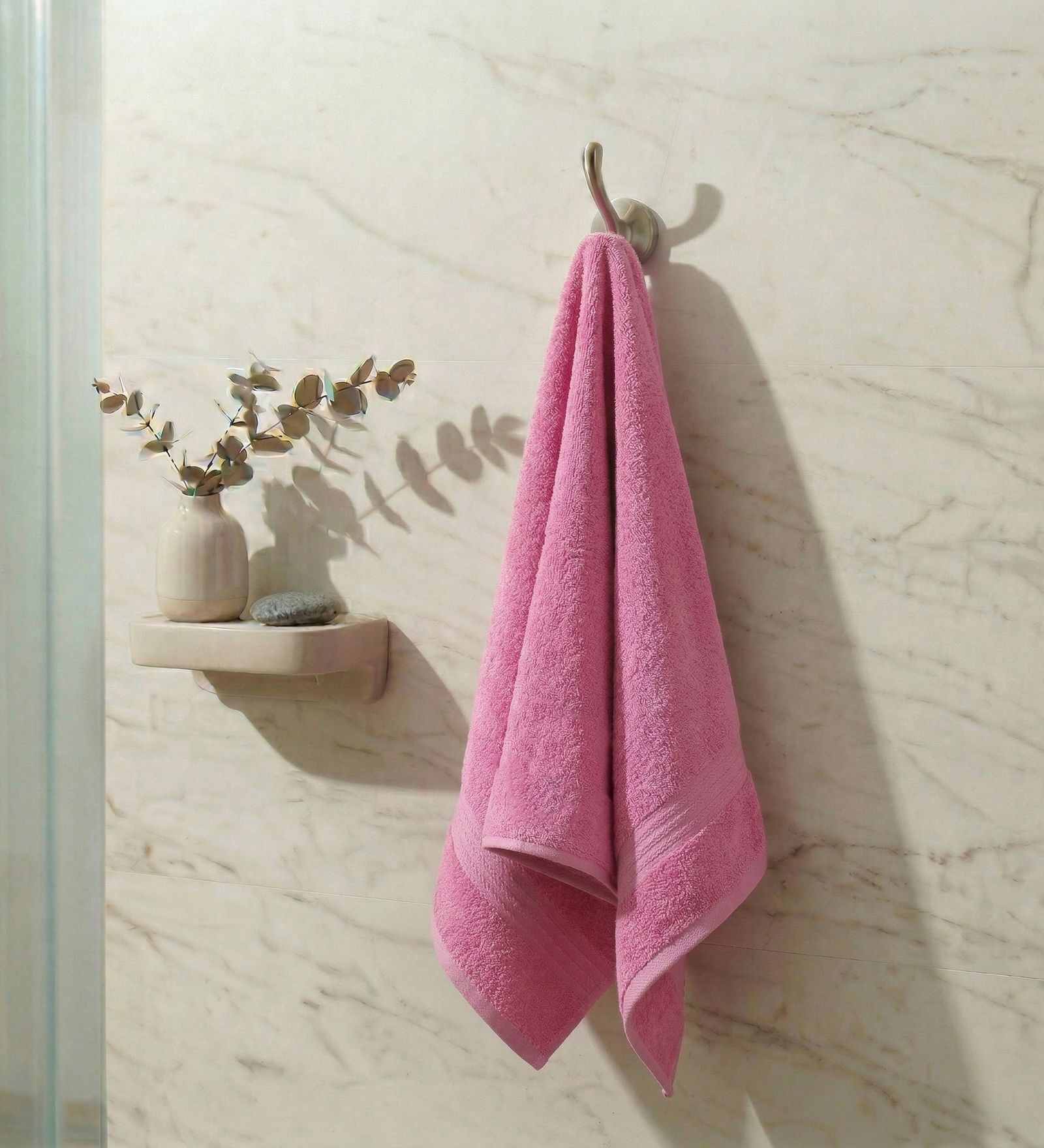 Pink 100% Cotton 380 Gsm Bath Towel