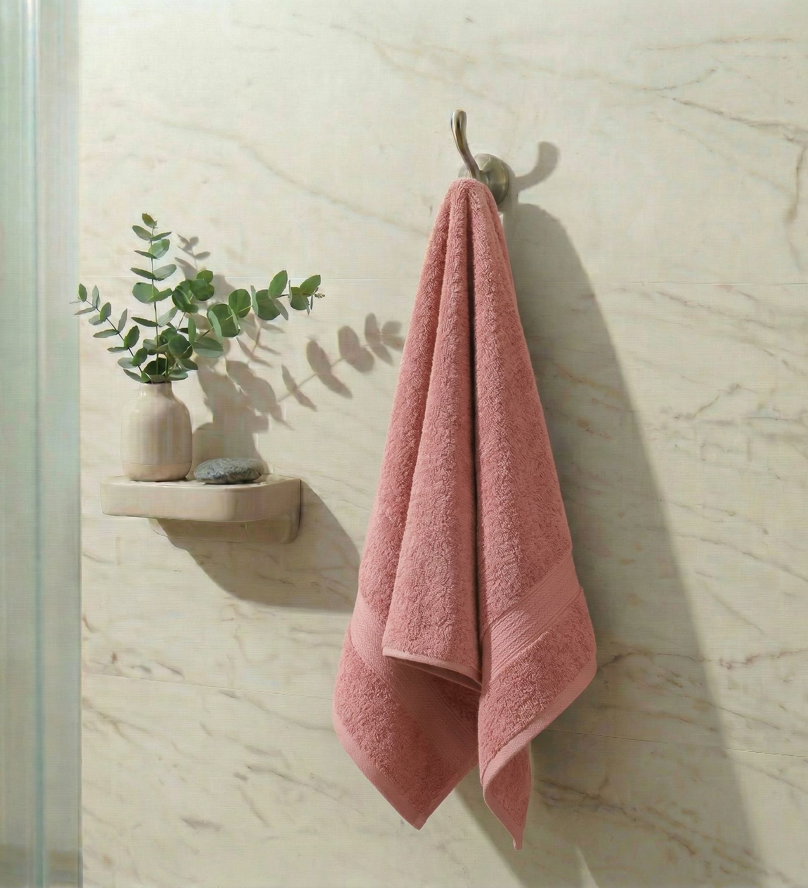 Pink 100% Cotton 380 Gsm Bath Towel