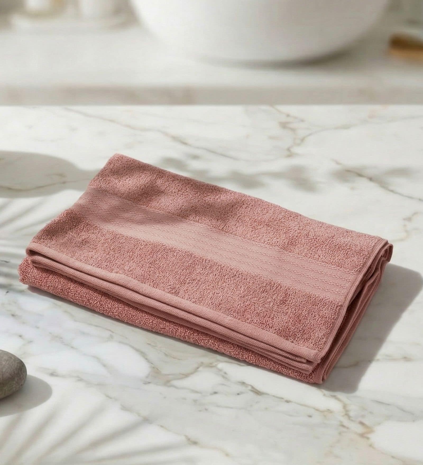 Pink 100% Cotton 380 Gsm Bath Towel