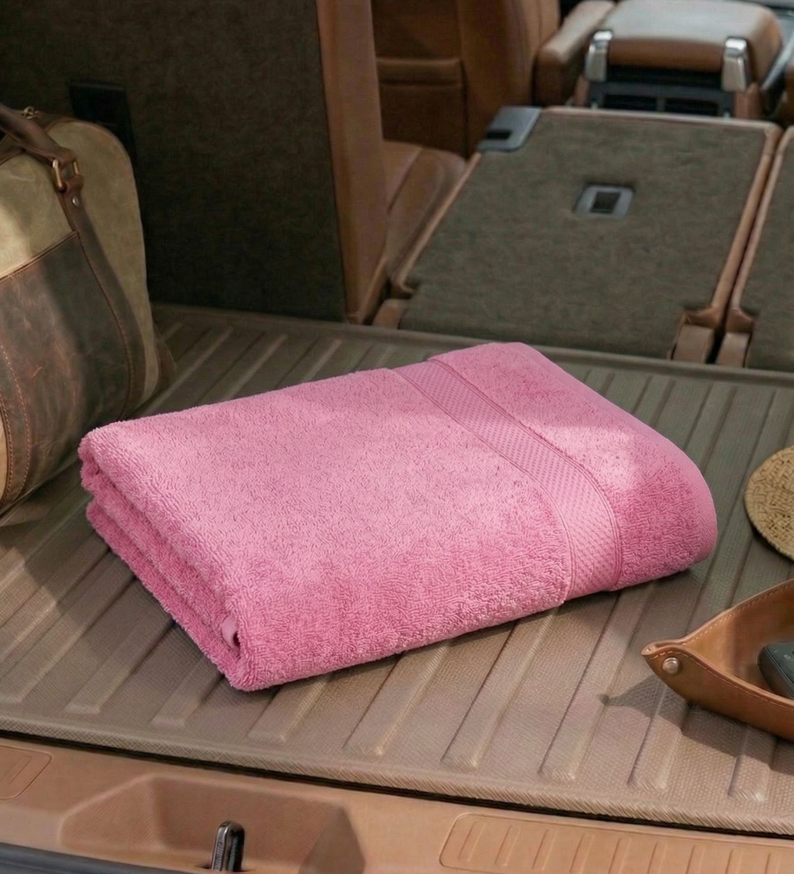 Pink 100% Cotton 380 Gsm Car Towel