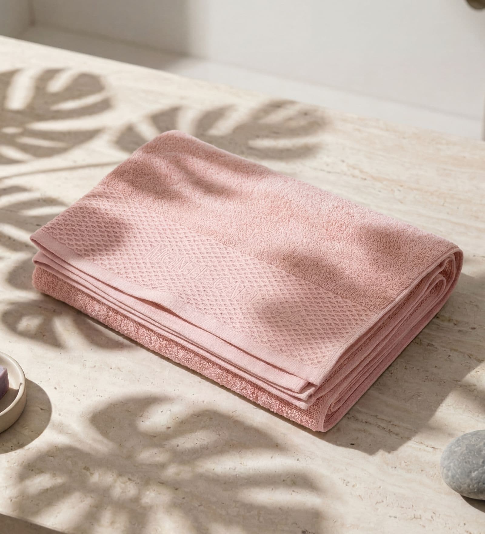 Pink 100% Cotton 650 Gsm Bath Towel