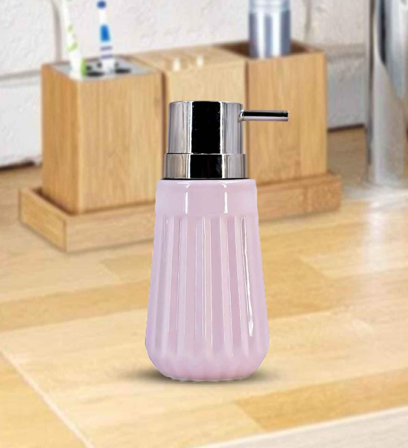 Pink 300 ml Ceramic Liquid Soap Dispenser 