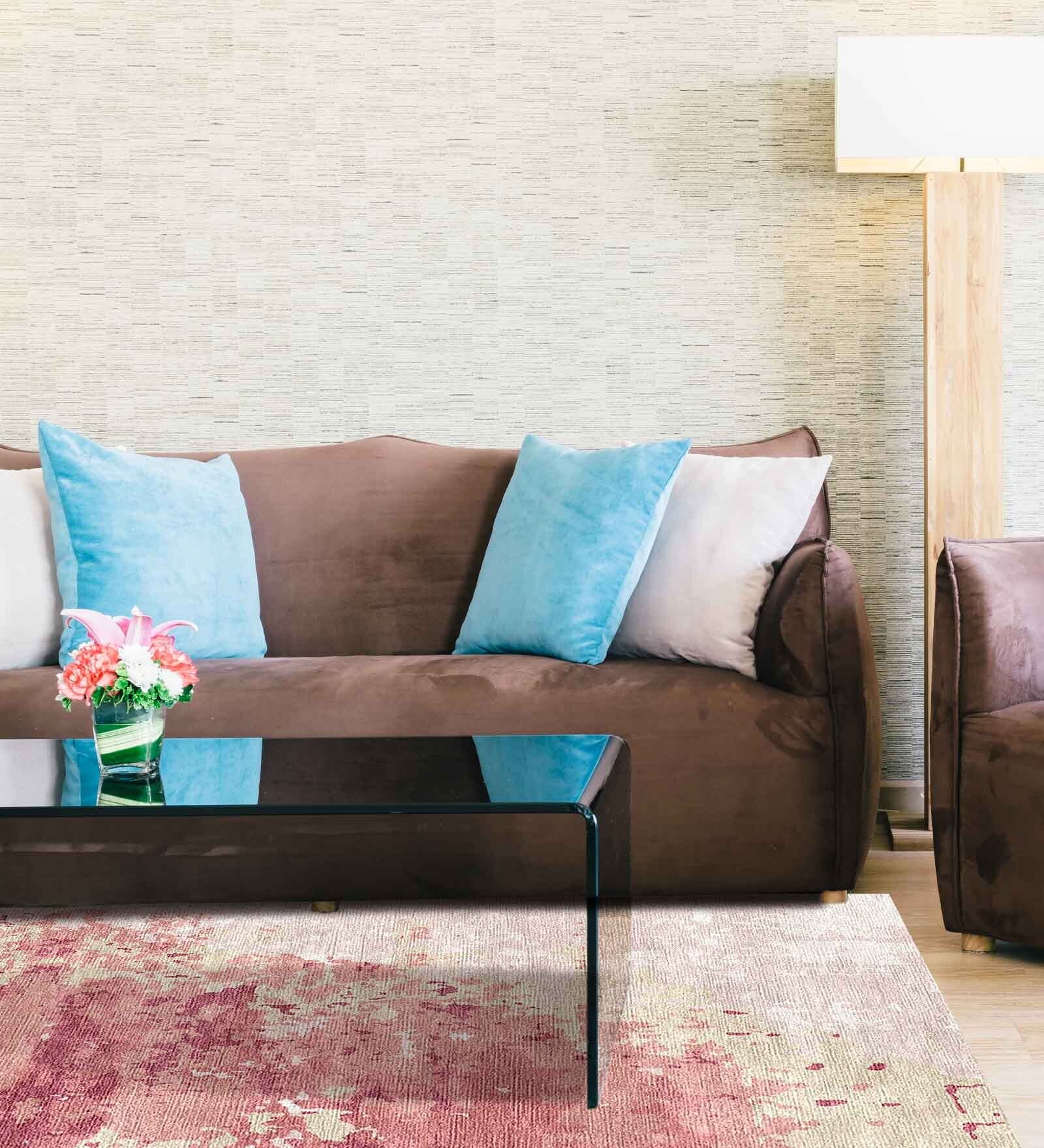 Pink Abstract Wool 4 ft x 6 ft Hand Tufted Carpet