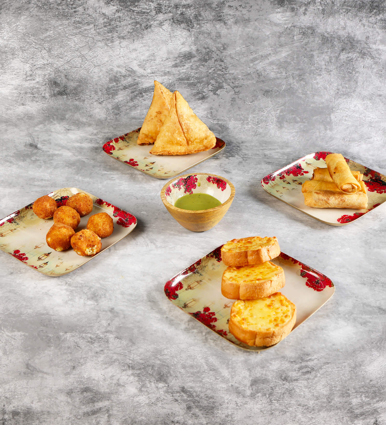 Pink Aluminium 6 Inch Square Appetizer Platters