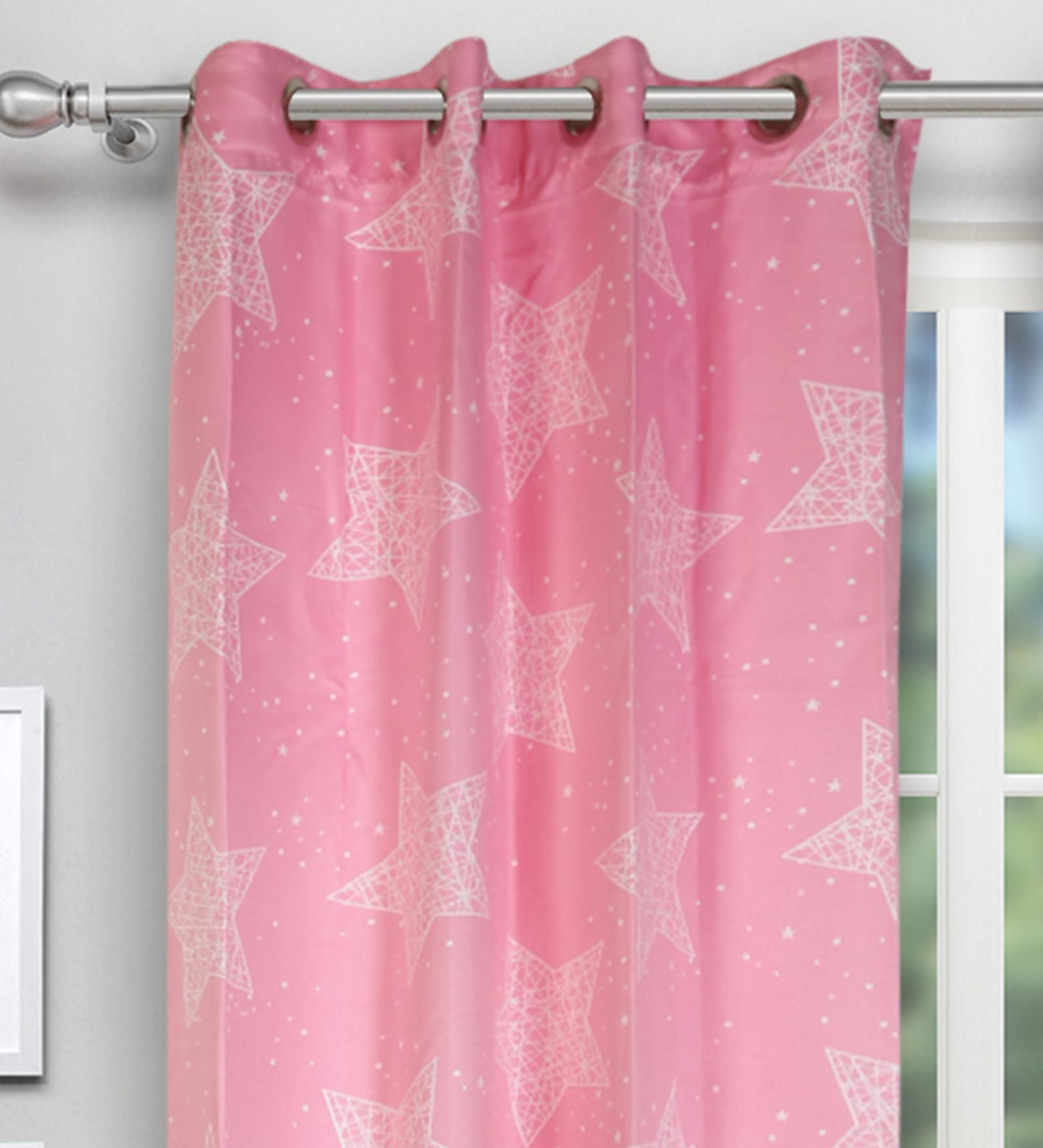 Silk Blackout 9 Feet Eyelet Long Door Curtain