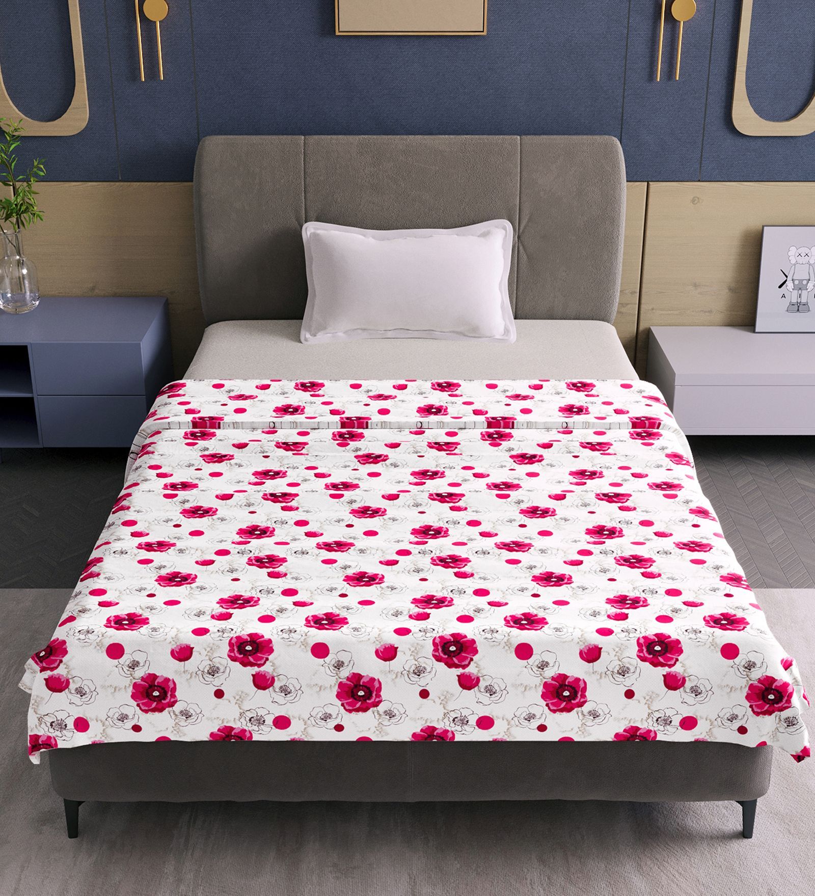 Pink Blossom Cotton Floral 120 Gsm Single Dohar