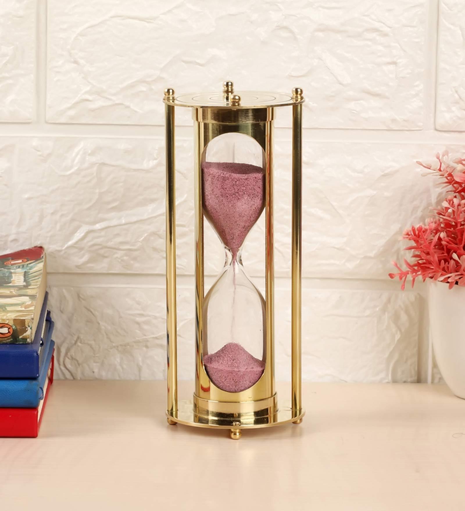 Pink Brass Tube Type Sand Timer