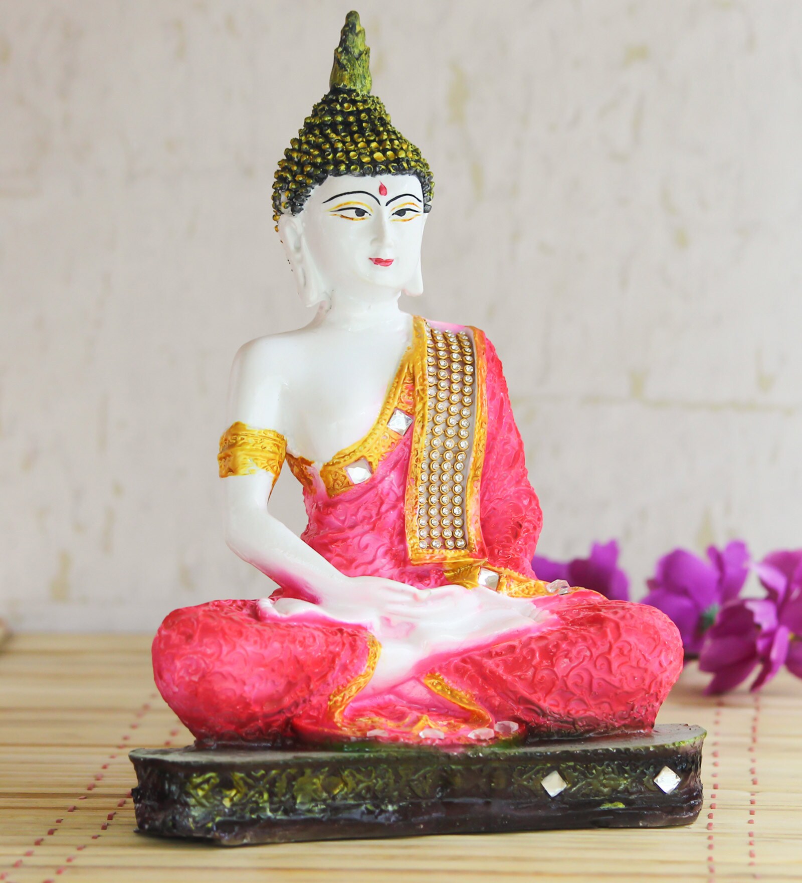 Pink Buddha Decorative Showpiece
