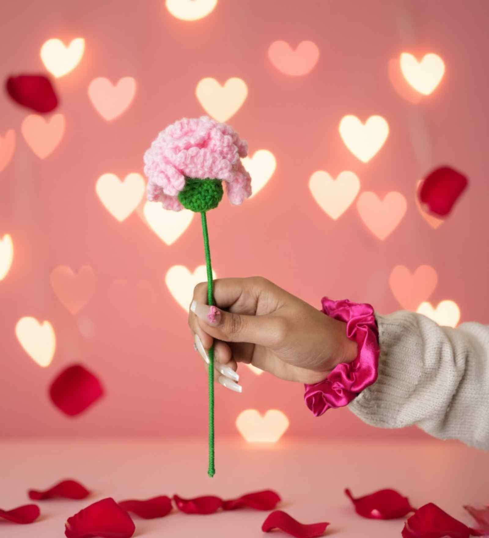 Pink Carnation Crochet Flower