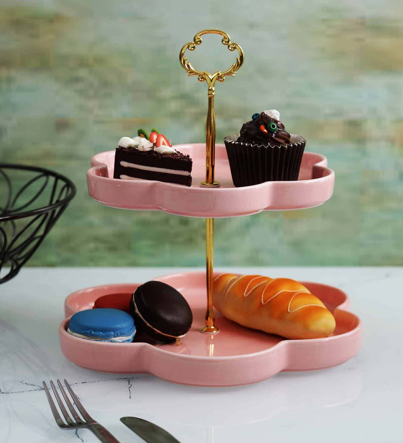 Cloud Pink & Gold Ceramic Appetizer Platter