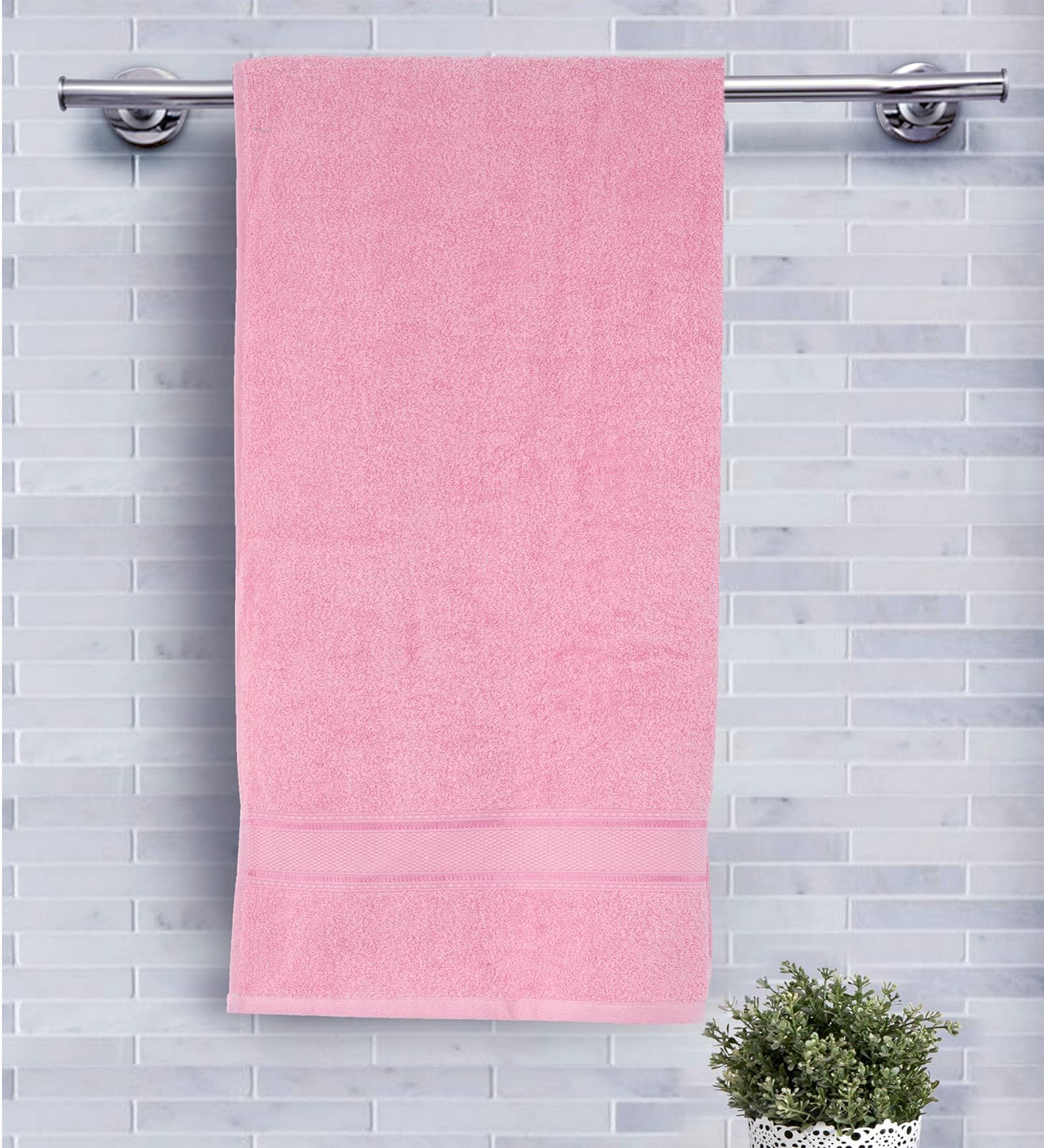 Inhouse Daffodil 450GSM Superfine Cotton Pink Medium Towel