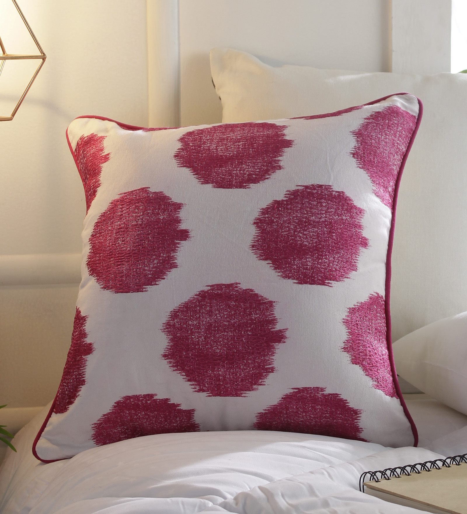 Abstract Pattern Cotton Pink Cushion Cover 18 x 18 inches