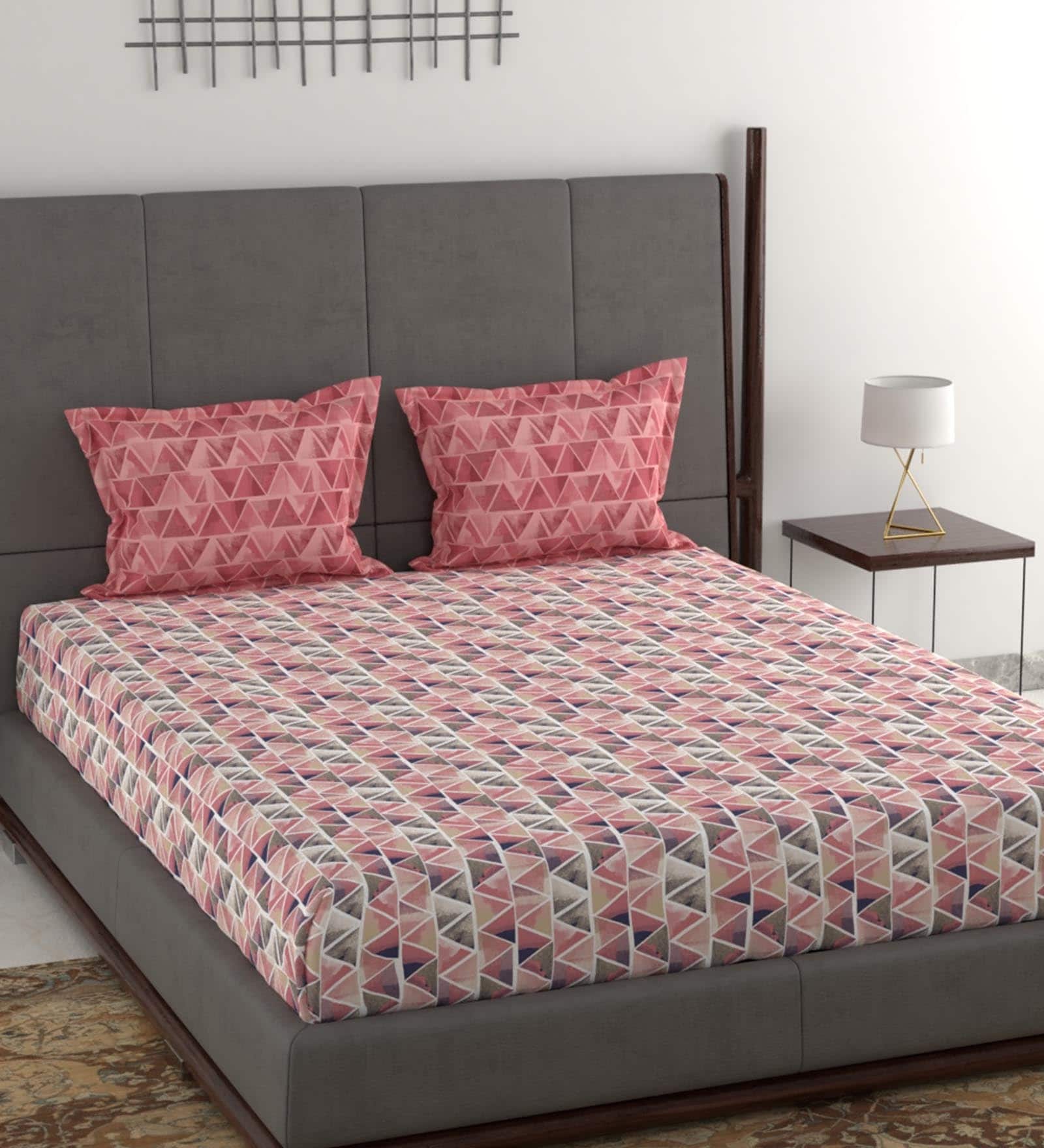 Buy 100 Cotton 132TC Double Bedsheet with 2 Pillow Covers by Trident