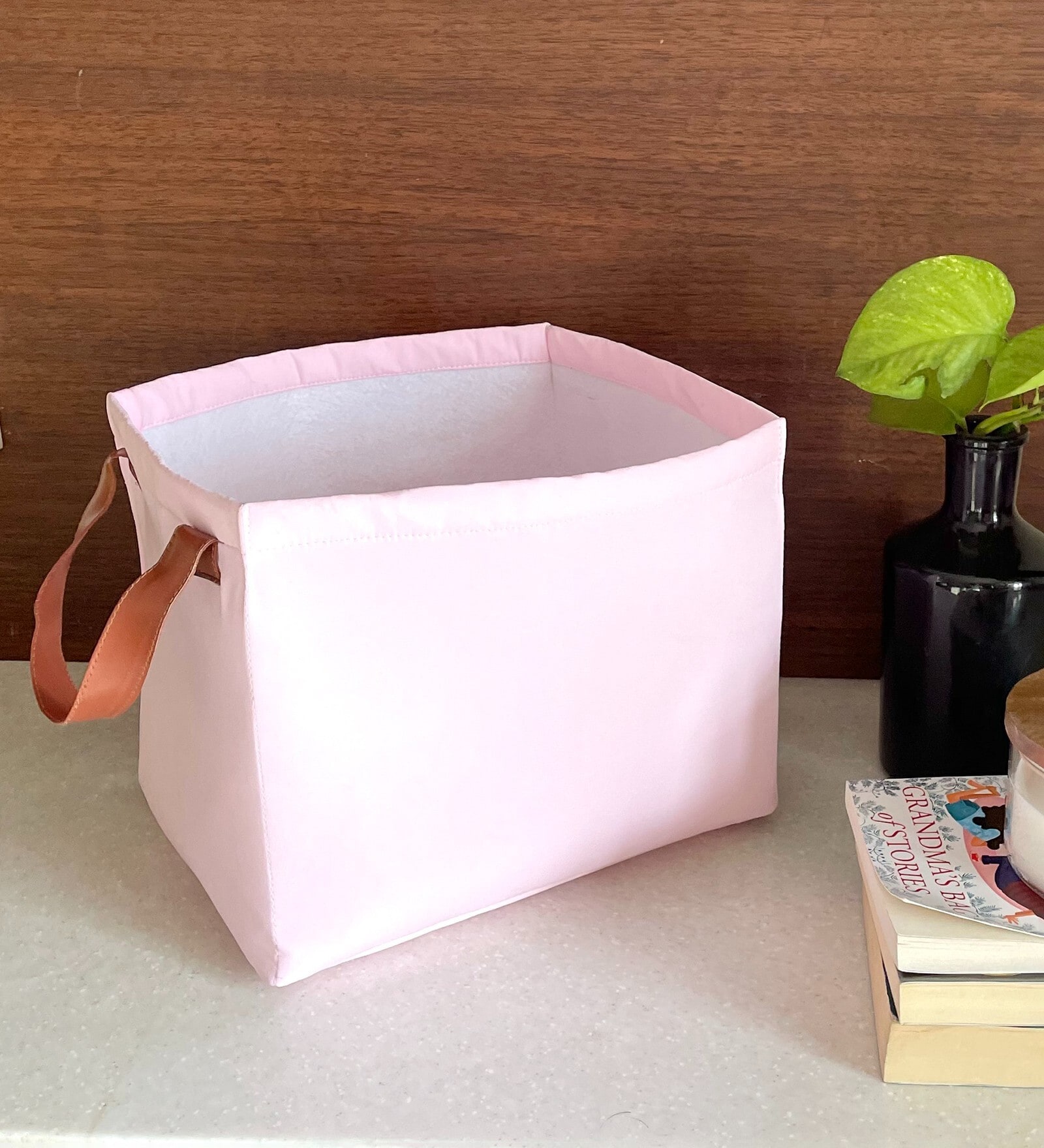 Pink Cotton Foldable Cloth Organiser