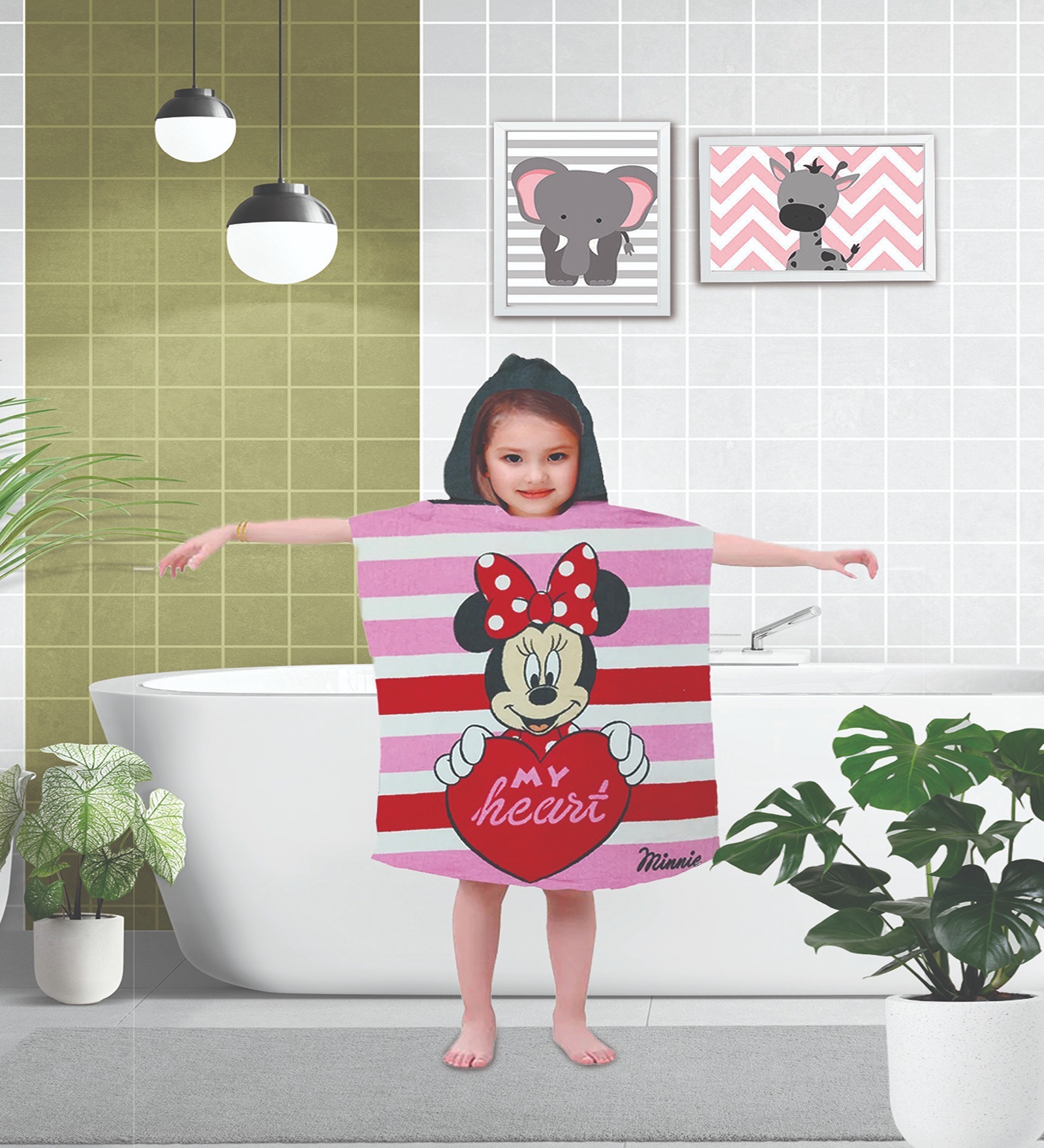 Pink Cotton Kids 220 GSM Bath Towel