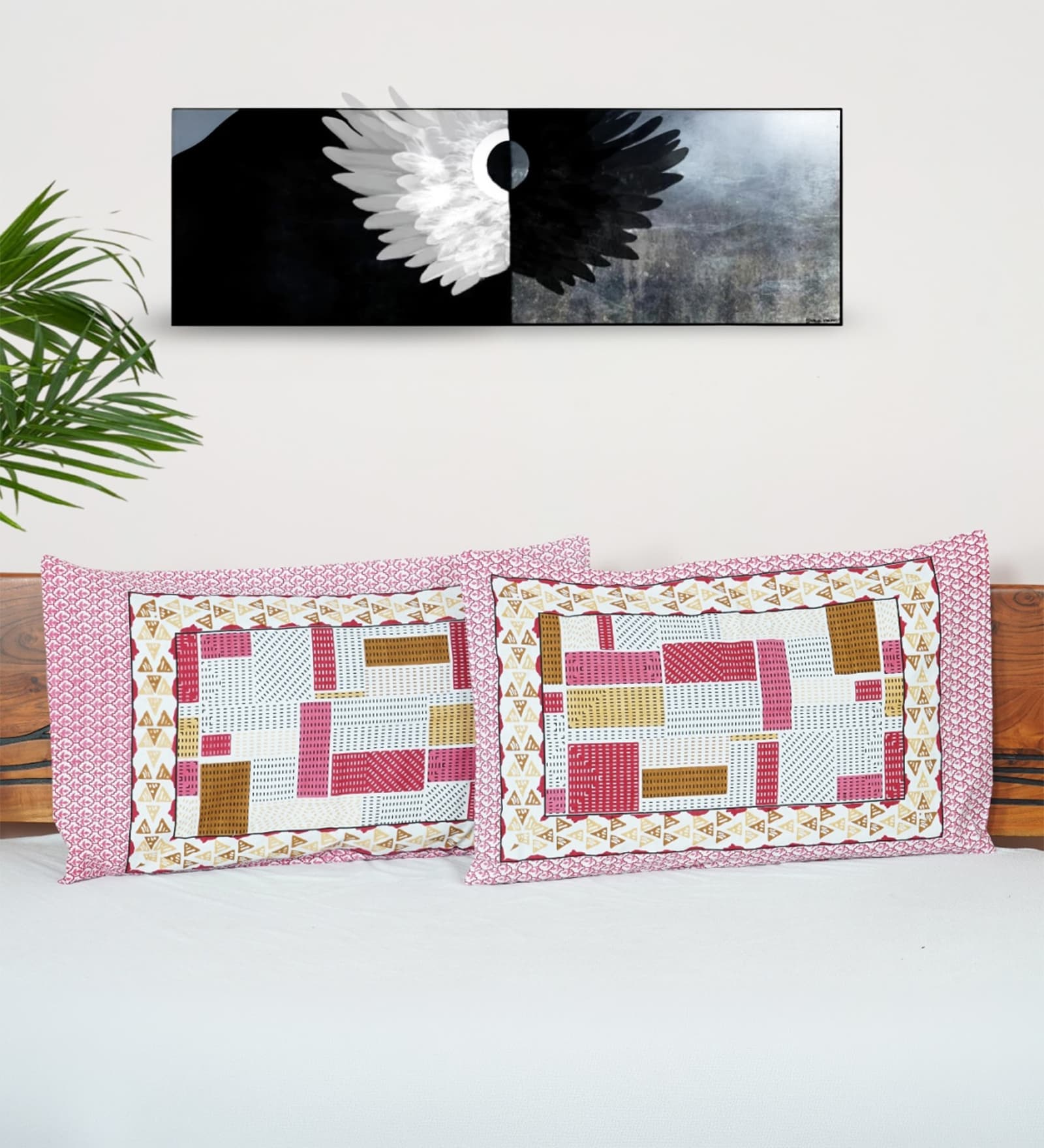 Pink Cotton Premium Quality 210 TC (18*28 Inches) Pillow Covers Set