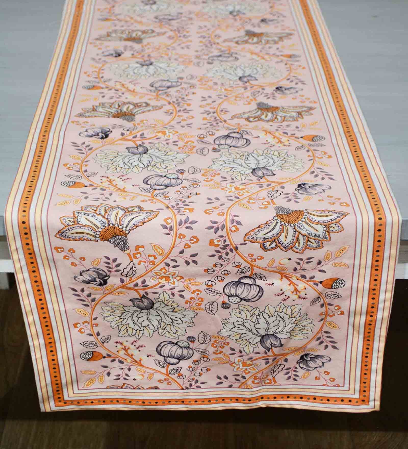 Glacier (90x17) Pink Cotton Table Runner