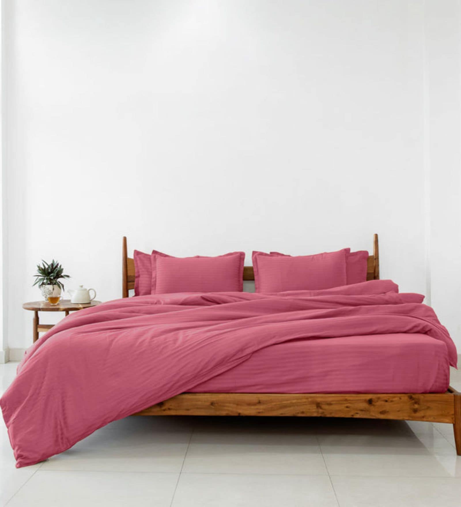 Pink Cotton 210TC Colors Striped Heavy Winter Double 400GSM Bedding Set 1 Comforter 1 Bedsheet 2 Pillow Covers