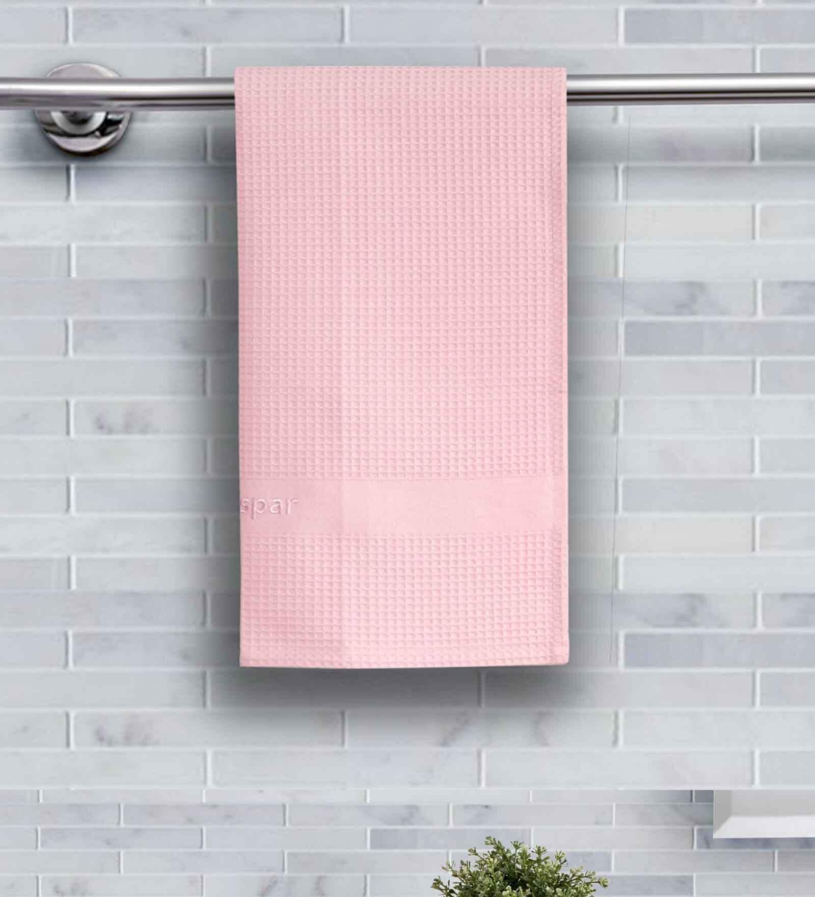 Pink Cotton Solid 215 GSM Hand Towel