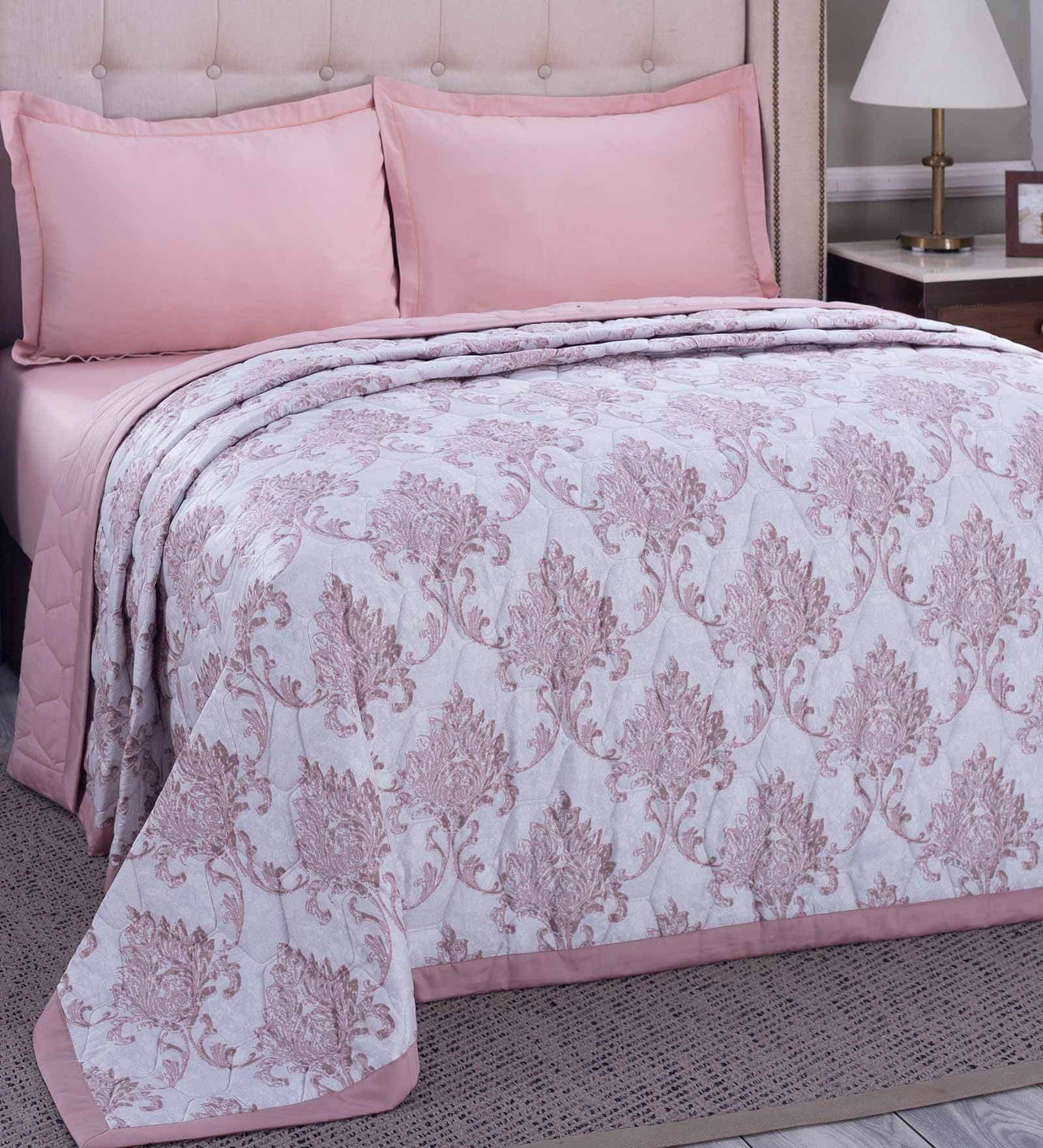 Buy Pink Cotton 145 Room Temperature Double Bed Quilt by Maspar at 11