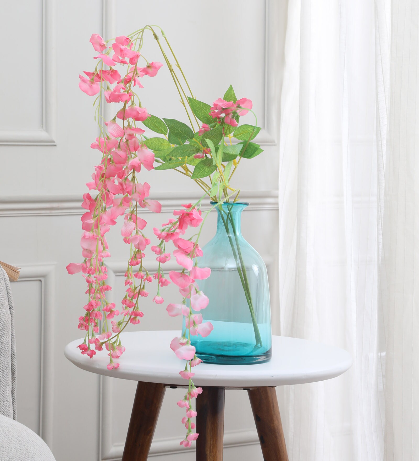 Pink Fabric Artificial Hanging Flower Vine