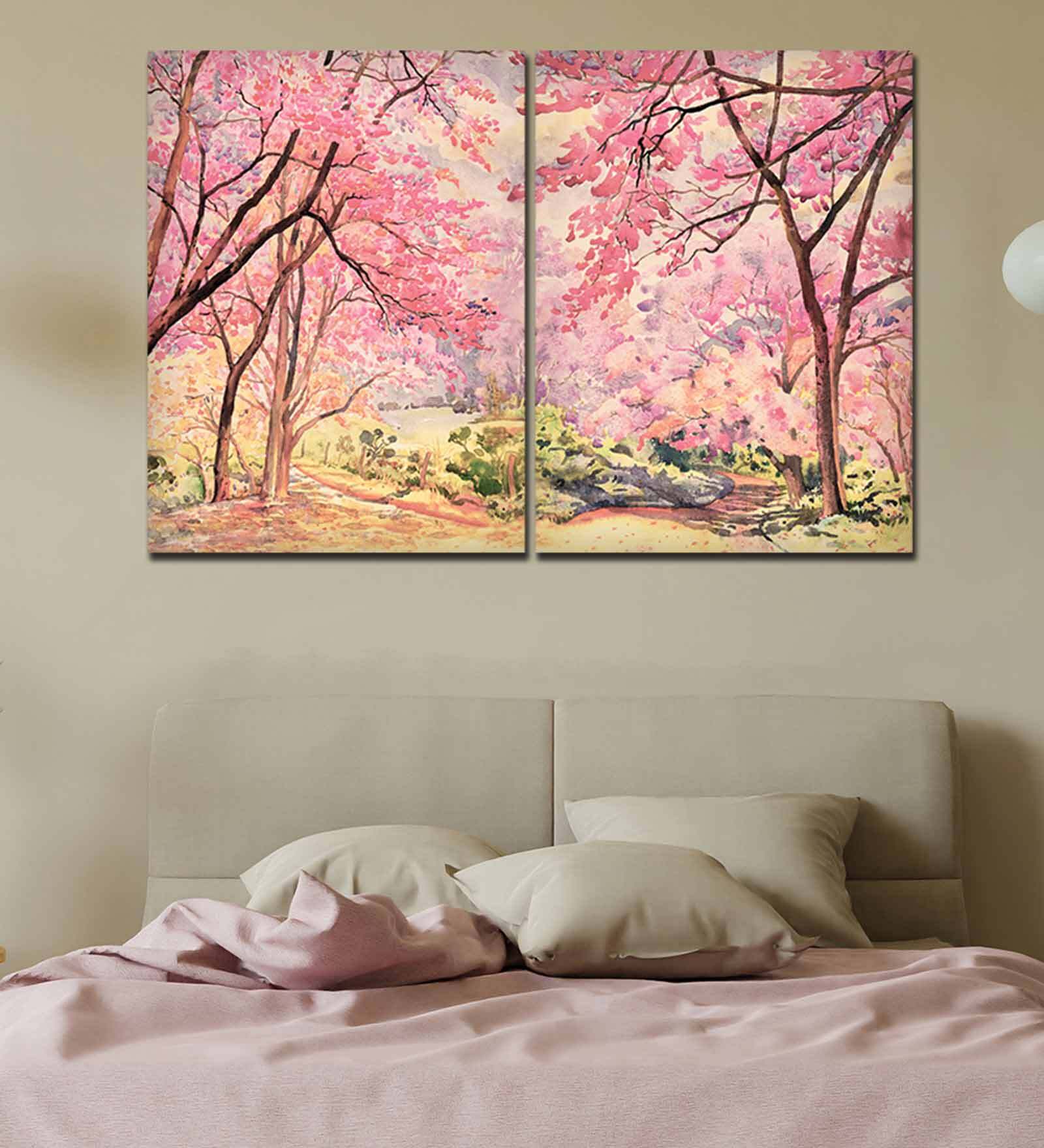 Buy Flower Pink Canvas Framed Floral Art Print Set of 2 at 31% OFF by ...