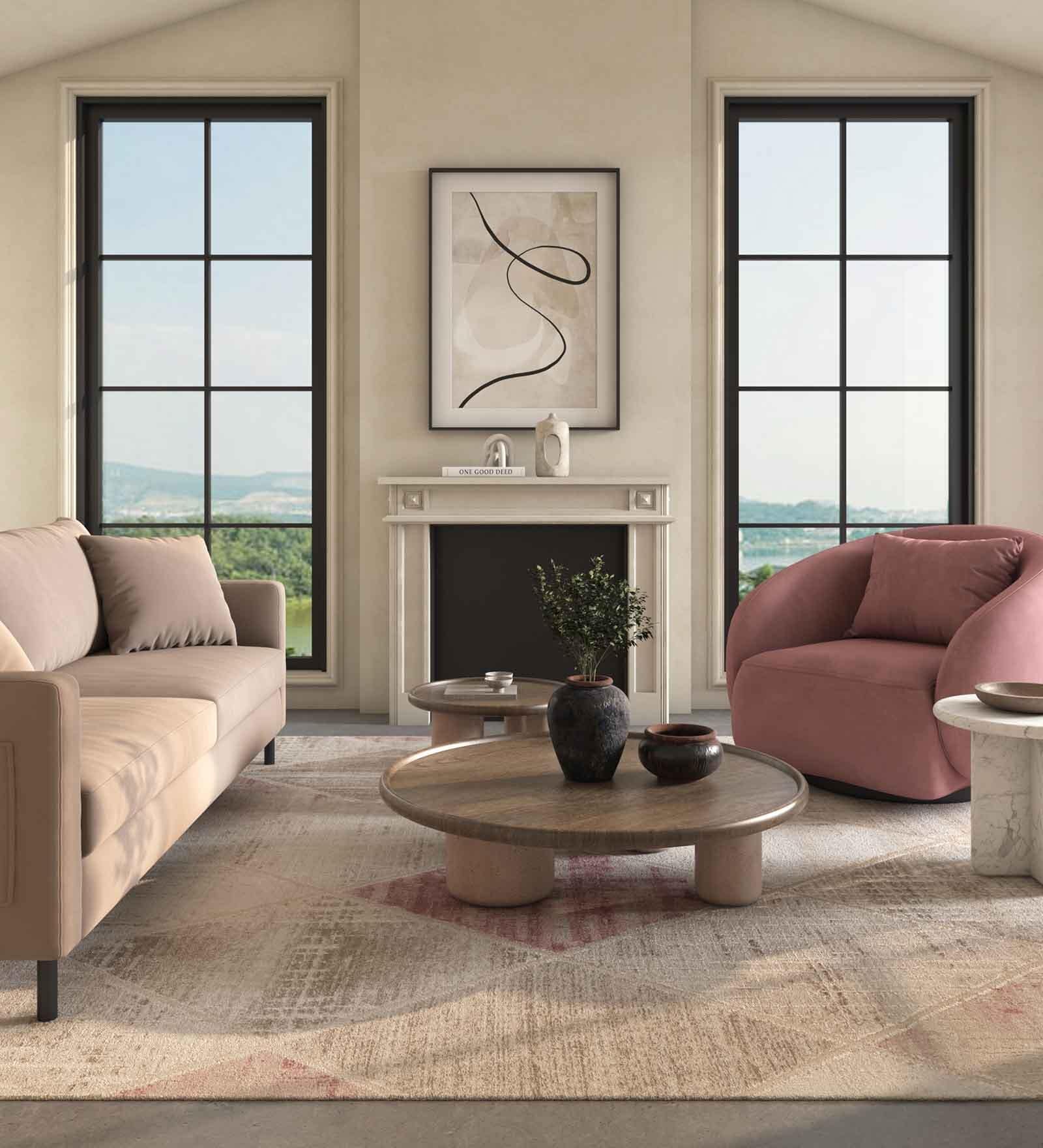 Pink Geometric 4X6 Machine Made Carpet Pink Geometric 4X6 Machine Made Carpet