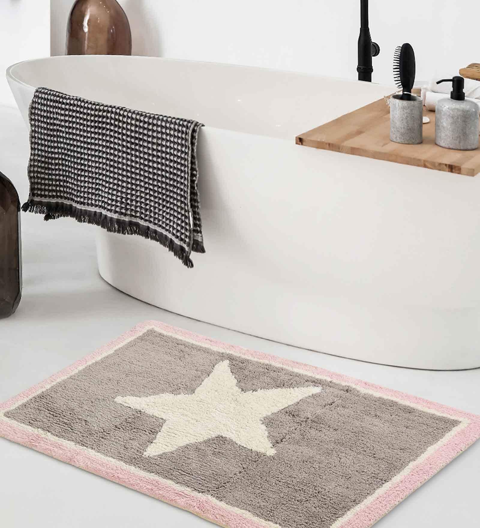 Pink Abstract Cotton 31.5x20 Inches Max Absorbant Bath Mat