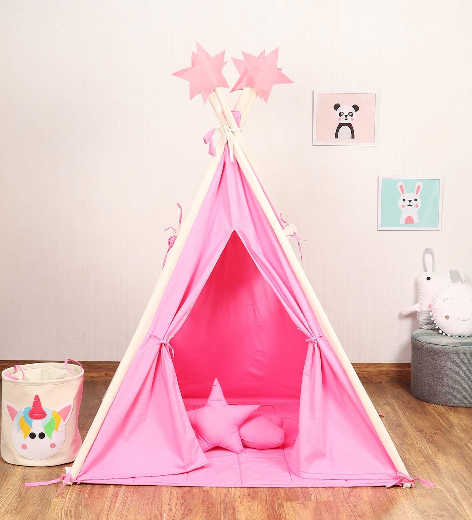 Buy Pink Heaven Tent With Padded Mat In Pink Colour by My Gift Booth ...